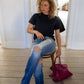 Cecilie is 168 cm tall and wears size S. | black