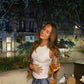 Nadia is 170 cm tall and wears size S. | white