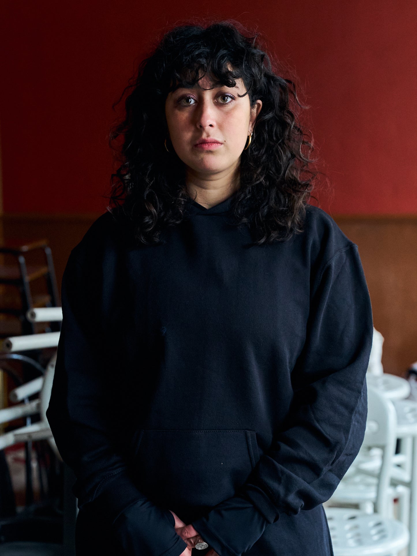 Mina is 165 cm tall and wears size M. | black